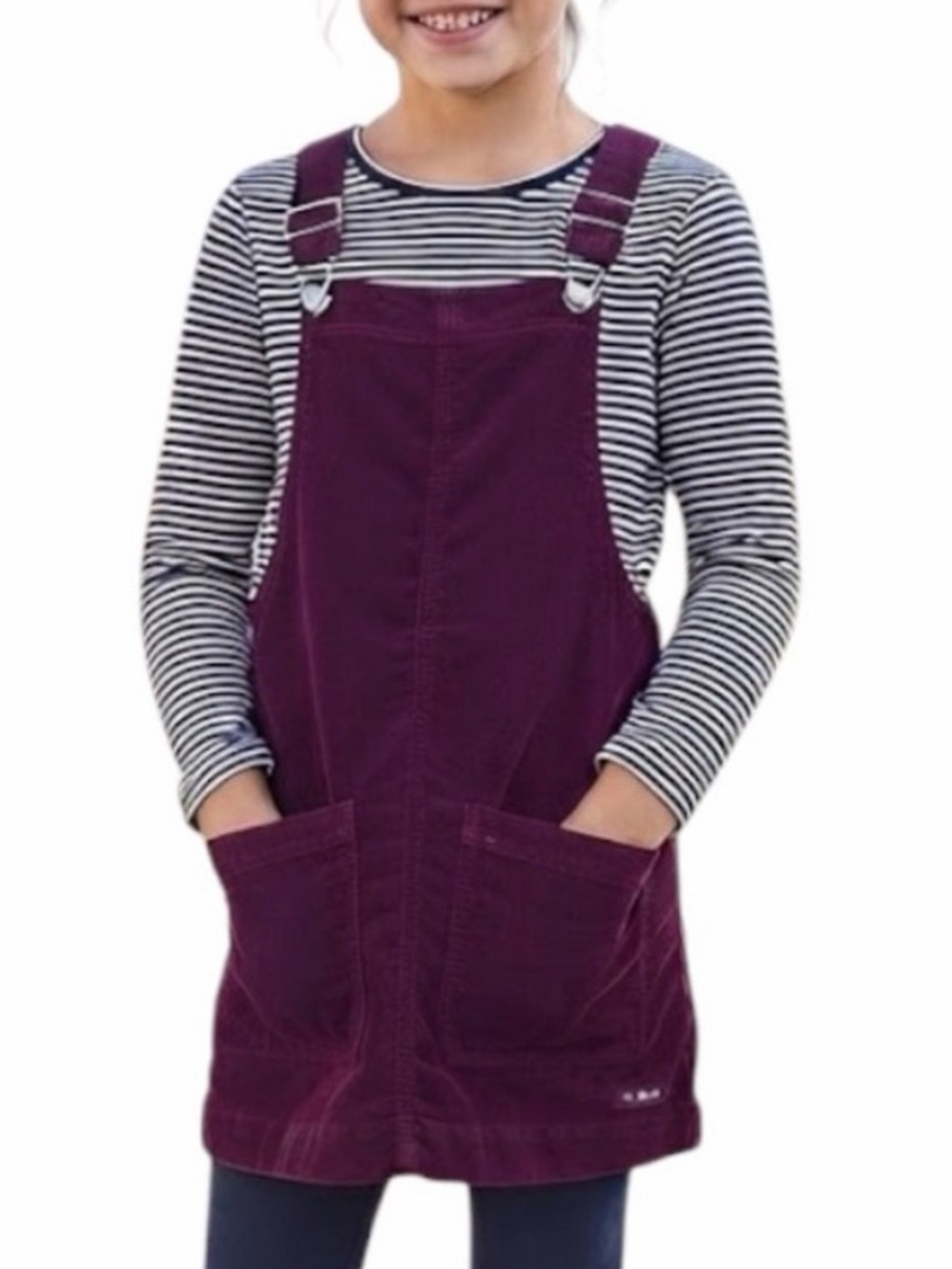 JOE FRESH Purple Corduroy Pinafore Overall Dress 10 12